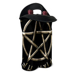 Viking Nordic Runes Pentagram Print Double Neoprene Wine Tote