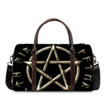 Viking Nordic Runes Pentagram Print Duffle Bag