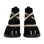 Viking Nordic Runes Pentagram Print Flat Ankle Boots