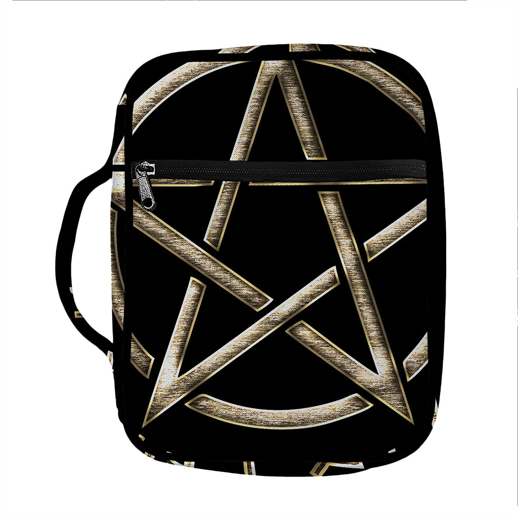 Viking Nordic Runes Pentagram Print Front Pocket Bible Bag