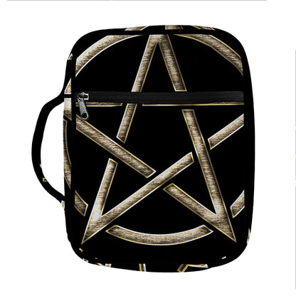 Viking Nordic Runes Pentagram Print Front Pocket Bible Bag