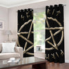 Viking Nordic Runes Pentagram Print Grommet Curtains