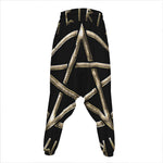 Viking Nordic Runes Pentagram Print Hammer Pants