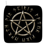 Viking Nordic Runes Pentagram Print Hand Towel