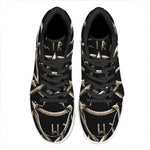 Viking Nordic Runes Pentagram Print High Top Leather Sneakers
