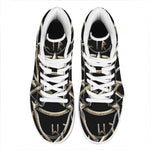 Viking Nordic Runes Pentagram Print High Top Leather Sneakers