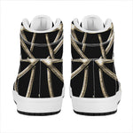 Viking Nordic Runes Pentagram Print High Top Leather Sneakers