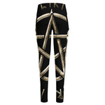 Viking Nordic Runes Pentagram Print High-Waisted Pocket Leggings