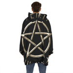 Viking Nordic Runes Pentagram Print Hoodie Blanket