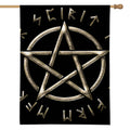Viking Nordic Runes Pentagram Print House Flag