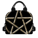 Viking Nordic Runes Pentagram Print Insulated Lunch Bag