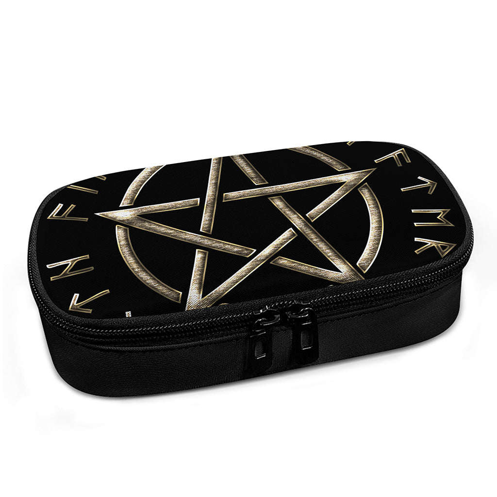 Viking Nordic Runes Pentagram Print Insulin Cooler Travel Case