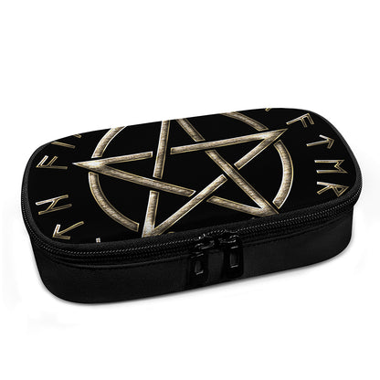 Viking Nordic Runes Pentagram Print Insulin Cooler Travel Case