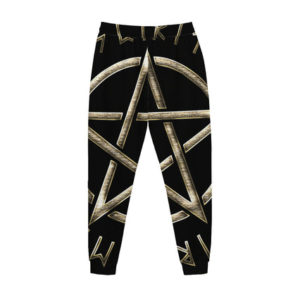 Viking Nordic Runes Pentagram Print Jogger Pants