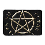 Viking Nordic Runes Pentagram Print Kitchen Mat