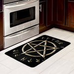 Viking Nordic Runes Pentagram Print Kitchen Mat