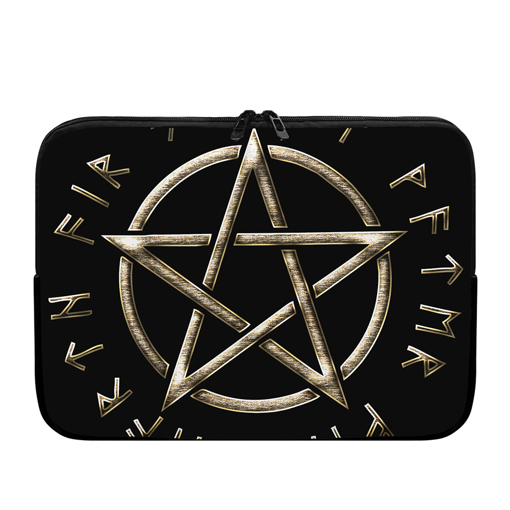 Viking Nordic Runes Pentagram Print Laptop Sleeve
