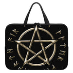 Viking Nordic Runes Pentagram Print Laptop Sleeve With Handle