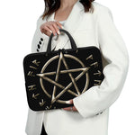 Viking Nordic Runes Pentagram Print Laptop Sleeve With Handle