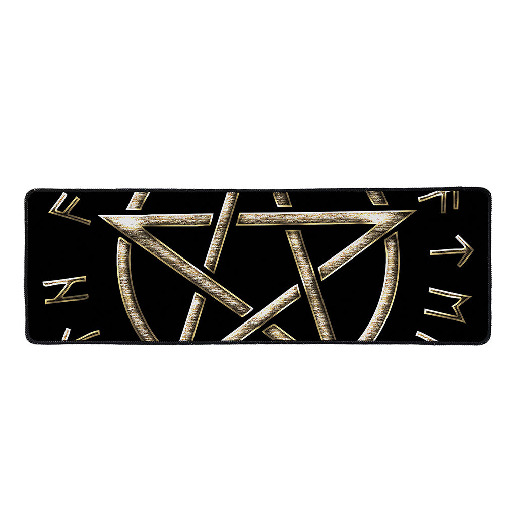 Viking Nordic Runes Pentagram Print Long Kitchen Mat