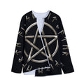 Viking Nordic Runes Pentagram Print Long Sleeve Short Coat