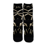 Viking Nordic Runes Pentagram Print Long Socks