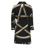 Viking Nordic Runes Pentagram Print Men's Bathrobe