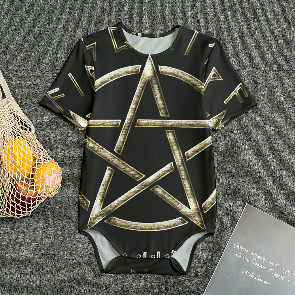 Viking Nordic Runes Pentagram Print Men's Bodysuit