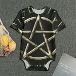 Viking Nordic Runes Pentagram Print Men's Bodysuit
