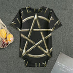 Viking Nordic Runes Pentagram Print Men's Bodysuit