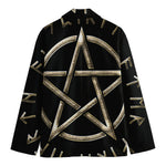 Viking Nordic Runes Pentagram Print Men's Cotton Blazer