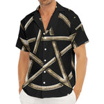 Viking Nordic Runes Pentagram Print Men's Deep V-Neck Shirt