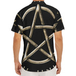 Viking Nordic Runes Pentagram Print Men's Deep V-Neck Shirt