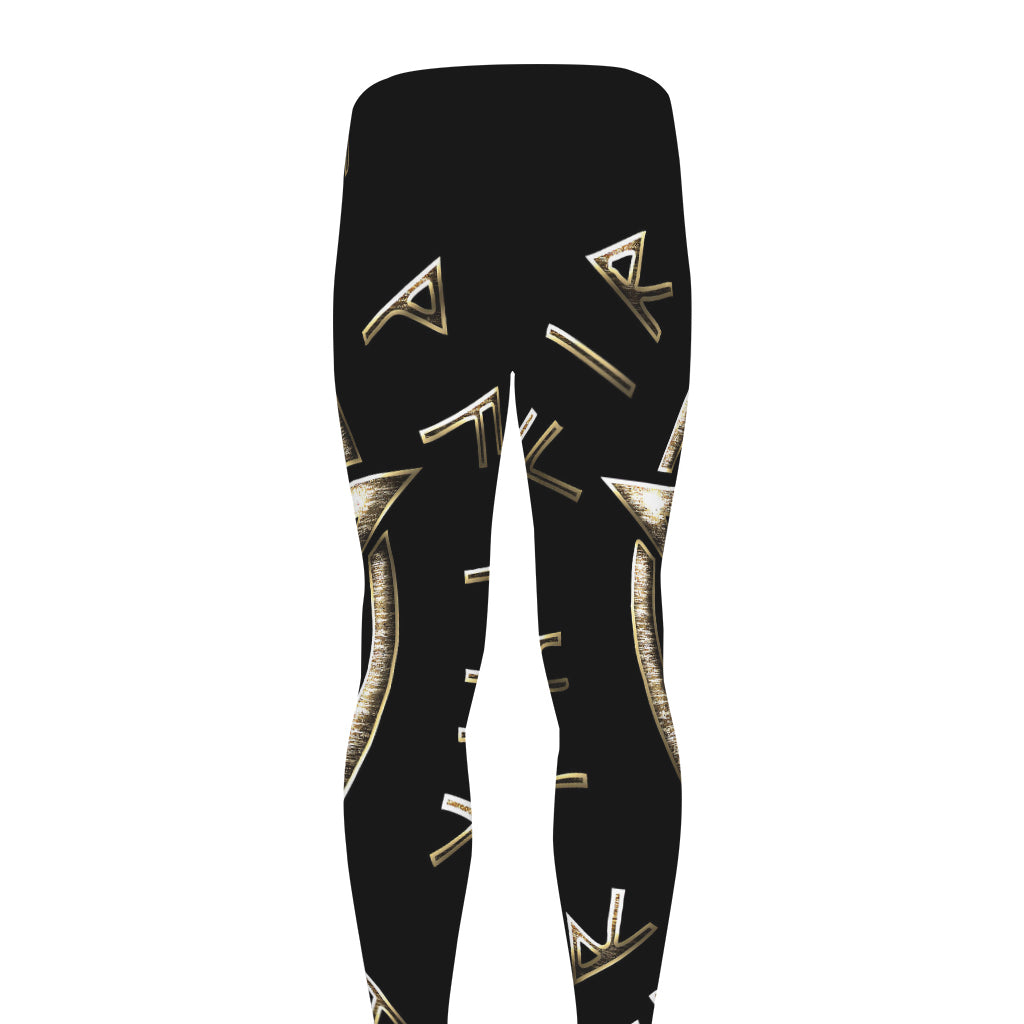 Viking Nordic Runes Pentagram Print Men's leggings