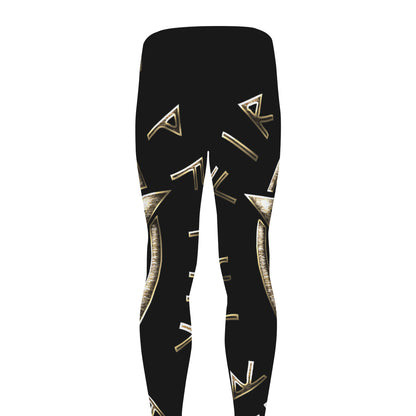 Viking Nordic Runes Pentagram Print Men's leggings