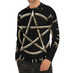 Viking Nordic Runes Pentagram Print Men's Long Sleeve Rash Guard