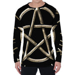 Viking Nordic Runes Pentagram Print Men's Long Sleeve T-Shirt