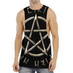 Viking Nordic Runes Pentagram Print Men's Muscle Tank Top