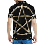 Viking Nordic Runes Pentagram Print Men's Polo Shirt