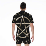 Viking Nordic Runes Pentagram Print Men's Rompers