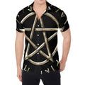 Viking Nordic Runes Pentagram Print Men's Shirt