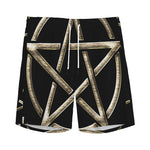 Viking Nordic Runes Pentagram Print Men's Sports Shorts
