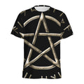 Viking Nordic Runes Pentagram Print Men's Athletic T-Shirt