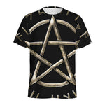 Viking Nordic Runes Pentagram Print Men's Sports T-Shirt