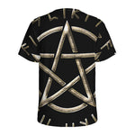 Viking Nordic Runes Pentagram Print Men's Sports T-Shirt