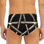 Viking Nordic Runes Pentagram Print Men's Triangle Swim Briefs