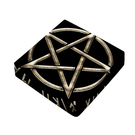 Viking Nordic Runes Pentagram Print Outdoor Seat Cushion Cover