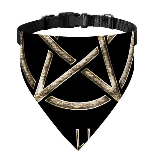Viking Nordic Runes Pentagram Print Over The Collar Dog Bandana