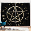 Viking Nordic Runes Pentagram Print Pencil Pleat Curtains