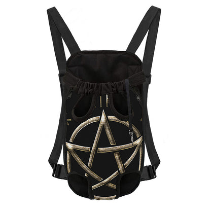 Viking Nordic Runes Pentagram Print Pet Carrier Backpack